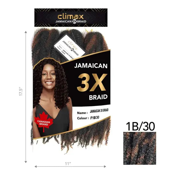 Climax 3X Jamaican Braid showcasing soft, natural-looking curls in a vibrant color, perfect for stylish hairstyles.