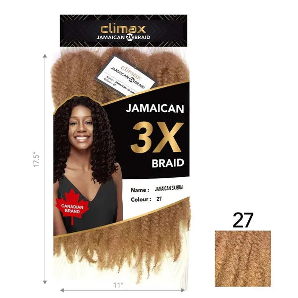 Climax 3X Jamaican Braid showcasing soft, natural-looking curls in a vibrant color, perfect for stylish hairstyles.