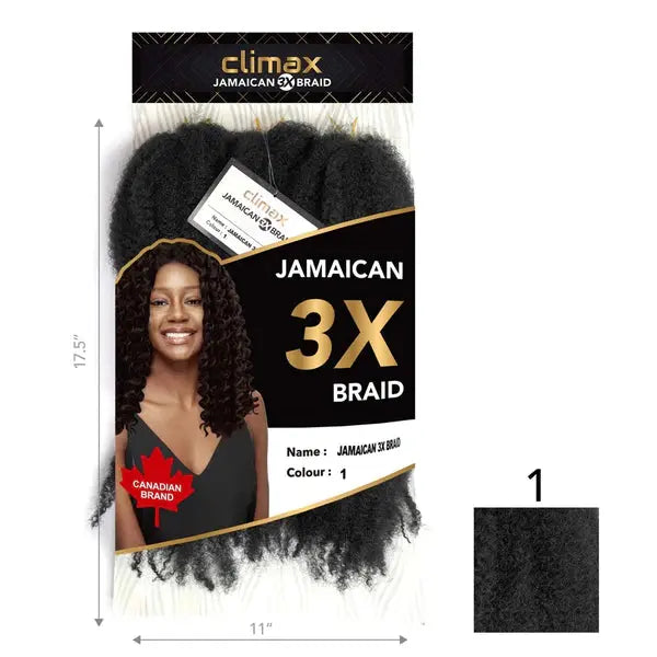 Climax 3X Jamaican Braid showcasing soft, natural-looking curls in a vibrant color, perfect for stylish hairstyles.