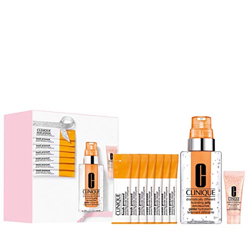 Clinique iD Fatigue Gift Set featuring 10 skincare products for revitalizing and hydrating skin.