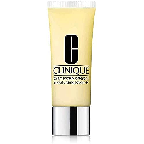 Clinique Dramatically Different Moisturizing Lotion bottle designed for very dry to dry skin, featuring a sleek design and pump dispenser.