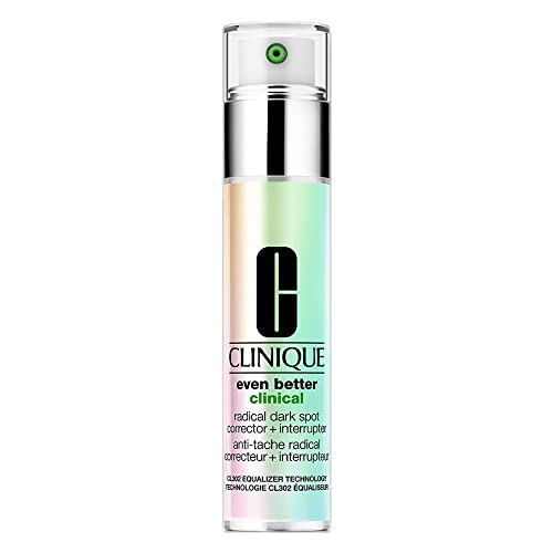 Clinique Even Better Clinical Radical Dark Spot Corrector + in a sleek bottle, showcasing its advanced formula for reducing dark spots.