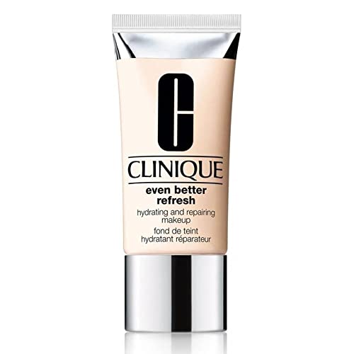 Clinique Even Better Refresh Hydrating and Repairing Foundation in CN28 Ivory, showcasing its sleek packaging and rich texture.