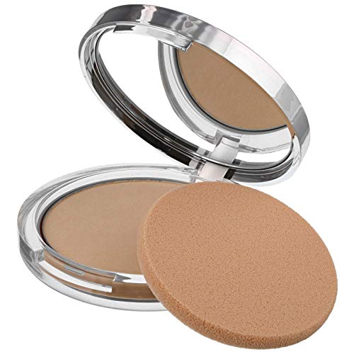 Clinique Stay-Matte Sheer Pressed Powder in 101 Invisible Matte, showcasing its sleek compact design and powder texture.