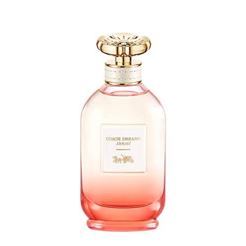 Coach Dreams Sunset Eau de Parfum in an elegant bottle, showcasing its floral and fruity essence.