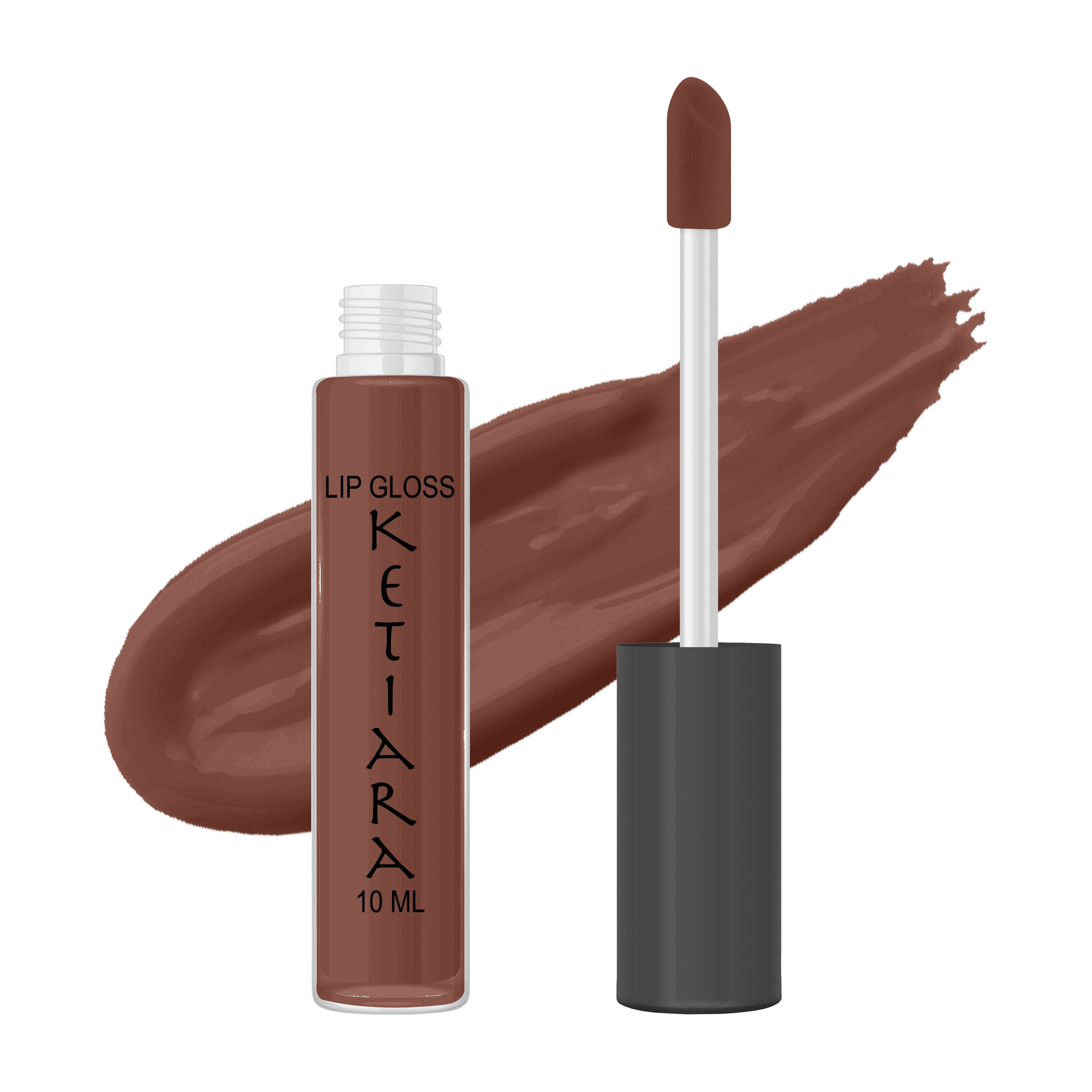 Cocoa Hydrating and Moisturizing Non-sticky Premium Mild Tinting Lip gloss in a sleek tube, showcasing its vibrant color and nourishing ingredients.