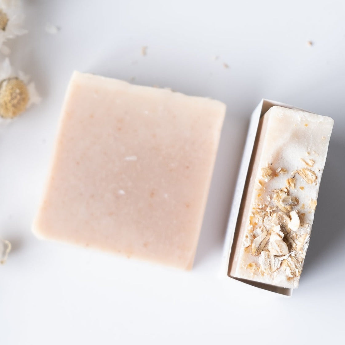 Cocoa Maple Oatmeal Soap Bar, a gentle unscented soap made with organic ingredients, featuring a rich brown color and oatmeal texture.