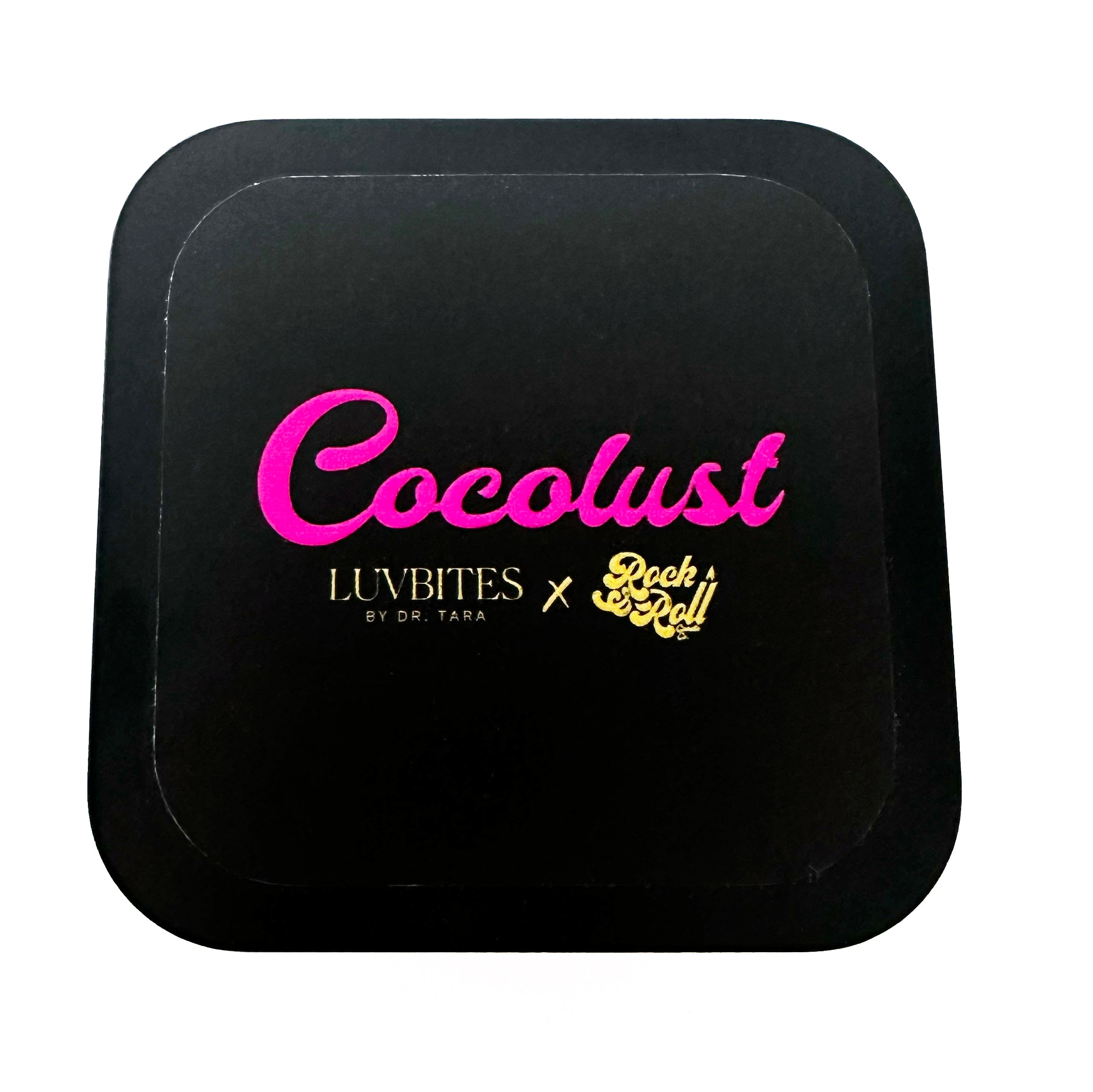 Cocolust Massage Candle in a stylish container, showcasing its coconut wax and inviting light coconut scent.