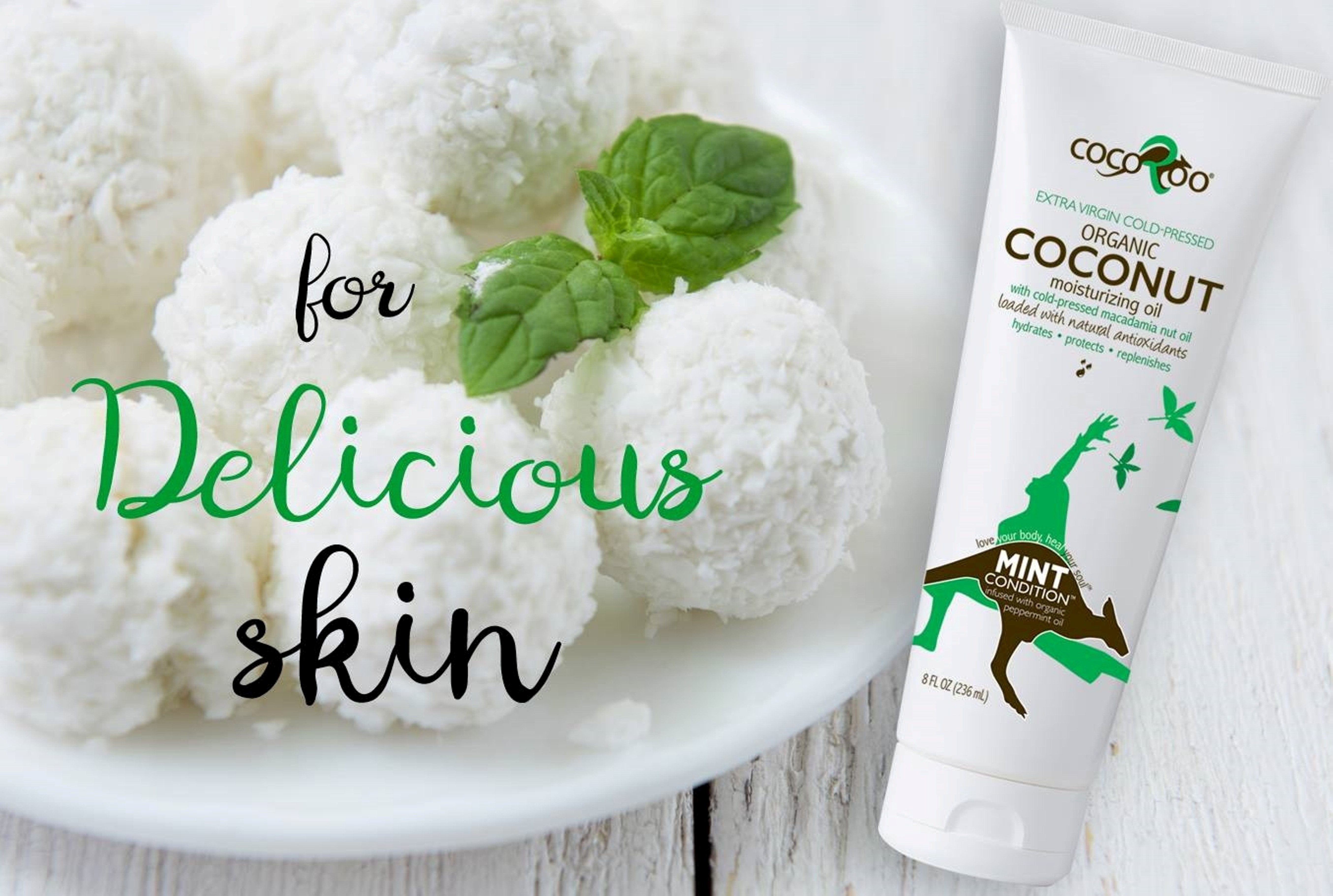 CocoRoo® Coconut Care 3-Pack featuring Original, Lavender, and Peppermint coconut oil moisturizers in 8 oz tubes.