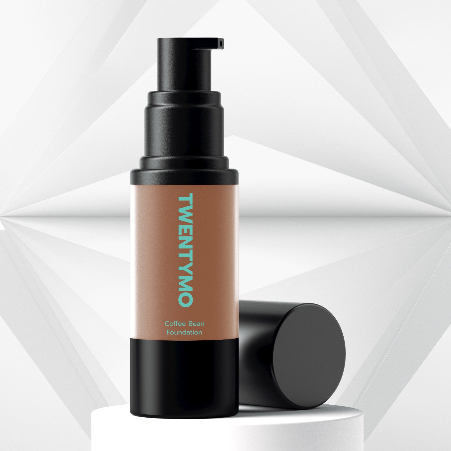 A bottle of Coffee Bean HD Liquid Foundation showcasing its sleek design and natural finish, perfect for all skin types.