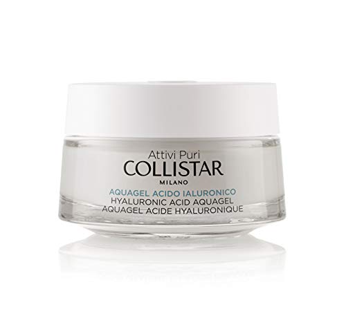 Collistar Hyaluronic Acid Aquagel in a sleek container, showcasing its lightweight gel texture and hydrating properties.