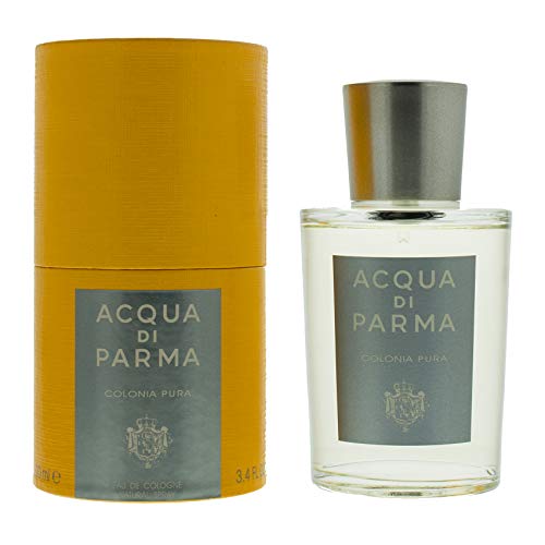 Bottle of Acqua di Parma Colonia Pura Eau de Cologne with elegant design and yellow hue.