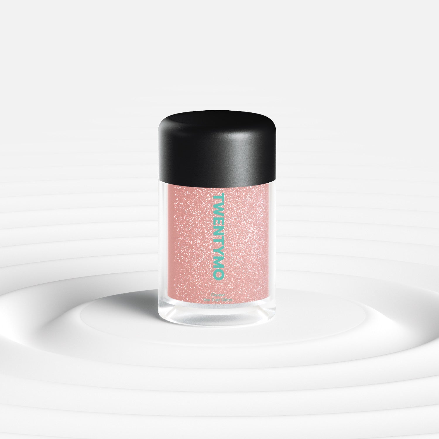 A jar of Copper mineral star dust showcasing its fine texture, perfect for enhancing beauty on lips, nails, body, and eyes.