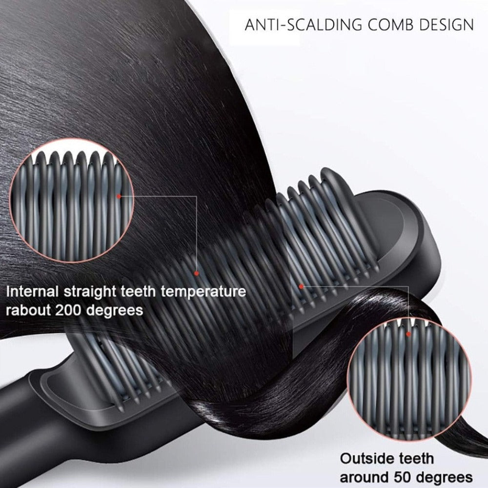 Coseey Hair Iron with advanced ceramic plates for styling hair, showcasing its ergonomic design and adjustable temperature settings.