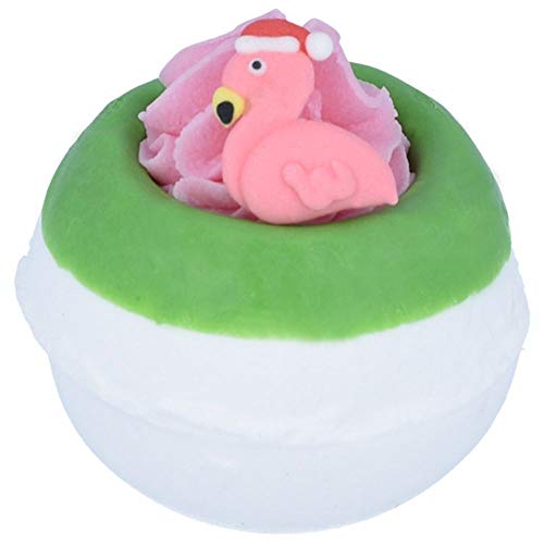 Colorful Cosmetics Flamingo Ho-Ho Bath Blaster in a vibrant flamingo shape, designed for a fun and relaxing bath experience.