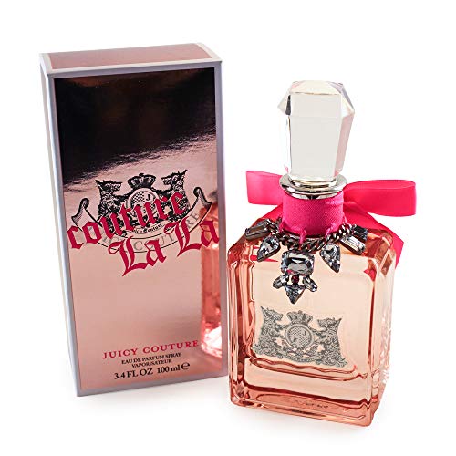 Couture La La Eau de Parfum bottle with floral design, showcasing elegance and femininity.