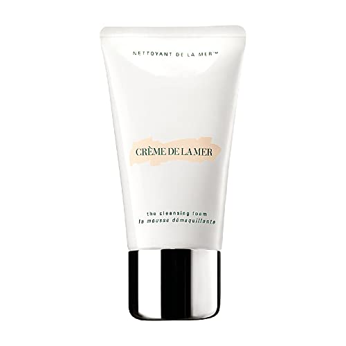 Crème De La Mer The Cleansing Foam in a sleek tube, showcasing its luxurious packaging and creamy texture.