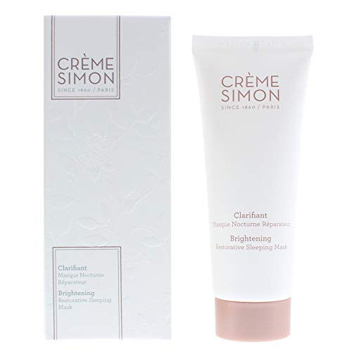 Crème Simon Restorative Sleeping Mask in a sleek jar, showcasing its luxurious texture and packaging.