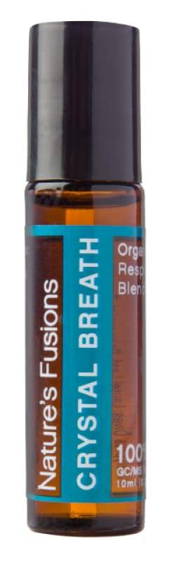 Crystal Breath Roll-On 10ml bottle with a blend of natural essential oils for clear breathing and odor control.