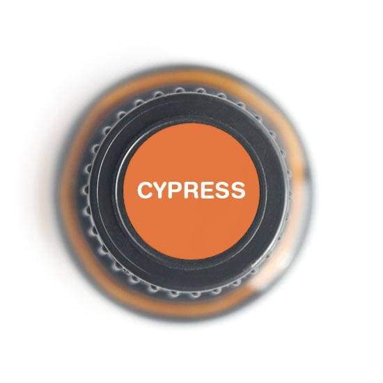 A 15ml bottle of Cypress Pure Essential Oil, showcasing its elegant design and natural essence.