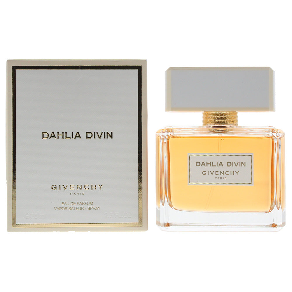 Givenchy Dahlia Divin Eau de Parfum in an elegant bottle, showcasing its luxurious design.