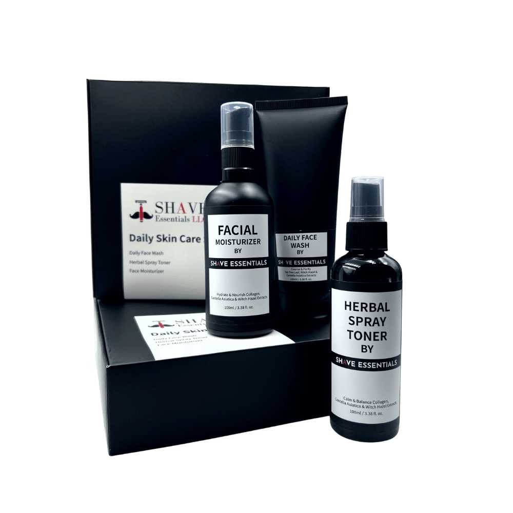 Daily Skin Care Kit featuring cleanser, toner, and lotion for a complete skincare routine.