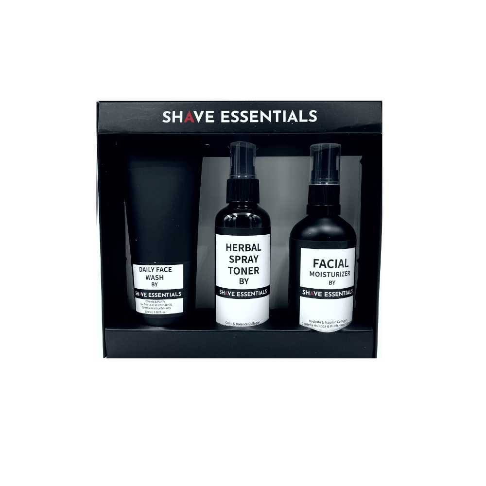 Daily Skin Care Kit featuring cleanser, toner, and lotion for a complete skincare routine.