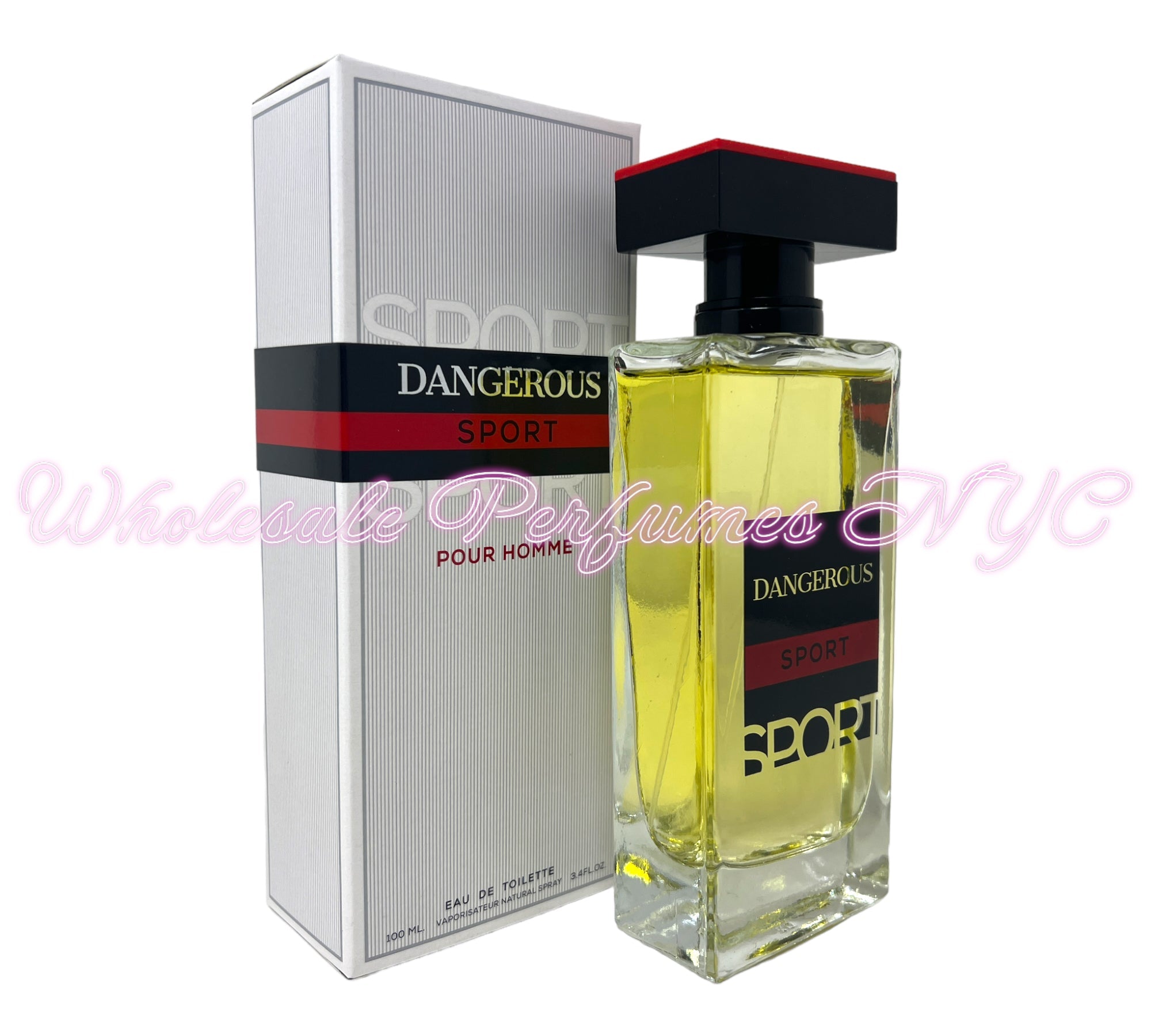 Dangerous Sport for Men Eau de Toilette Spray, 3.4oz bottle with a sleek design, inspired by Dior's Homme Sport.