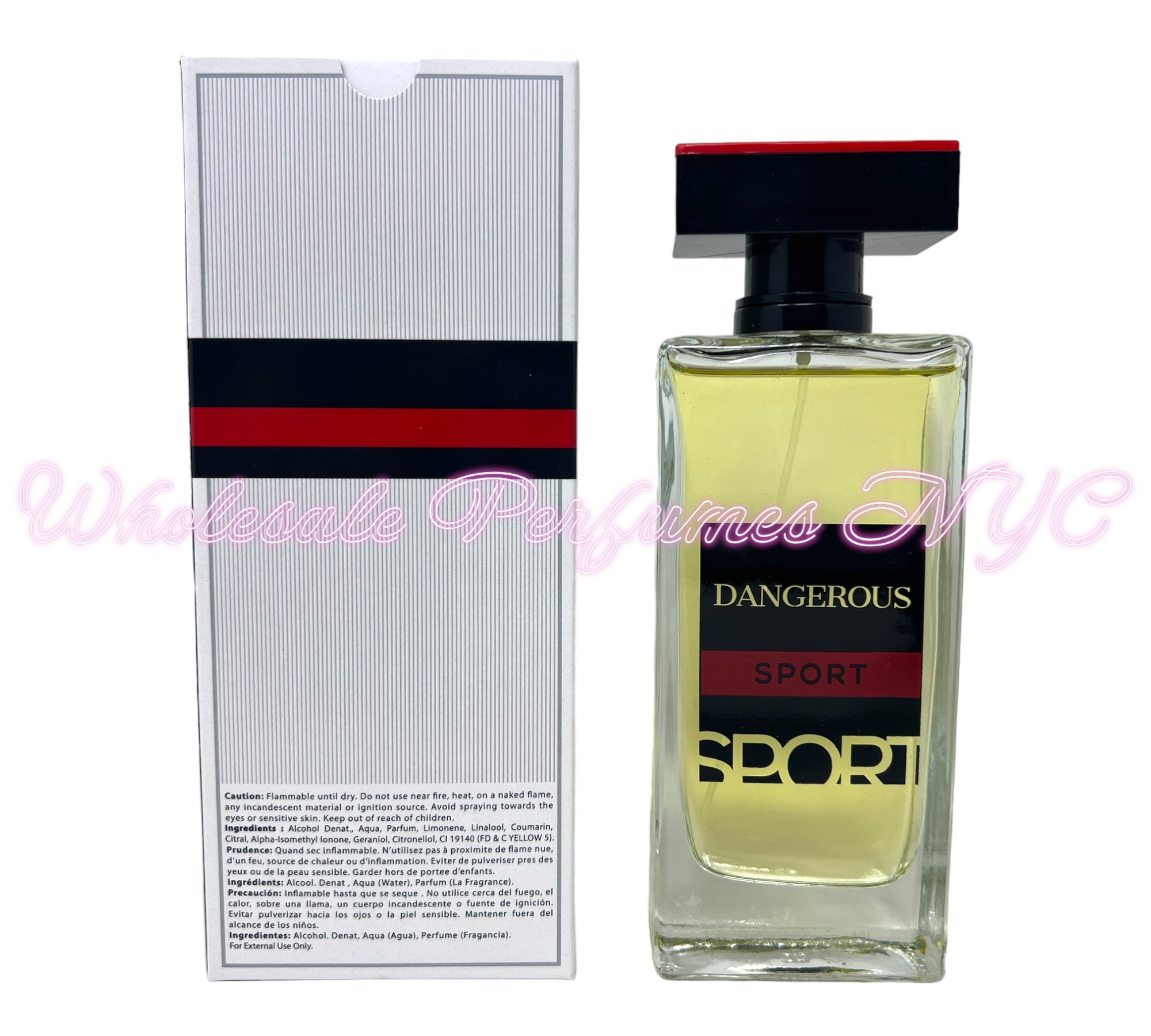 Dangerous Sport for Men Eau de Toilette Spray, 3.4oz bottle with a sleek design, inspired by Dior's Homme Sport.