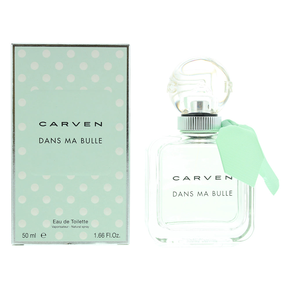 Carven Dans Ma Bulle Eau de Toilette in an elegant bottle, showcasing its floral and fruity essence.