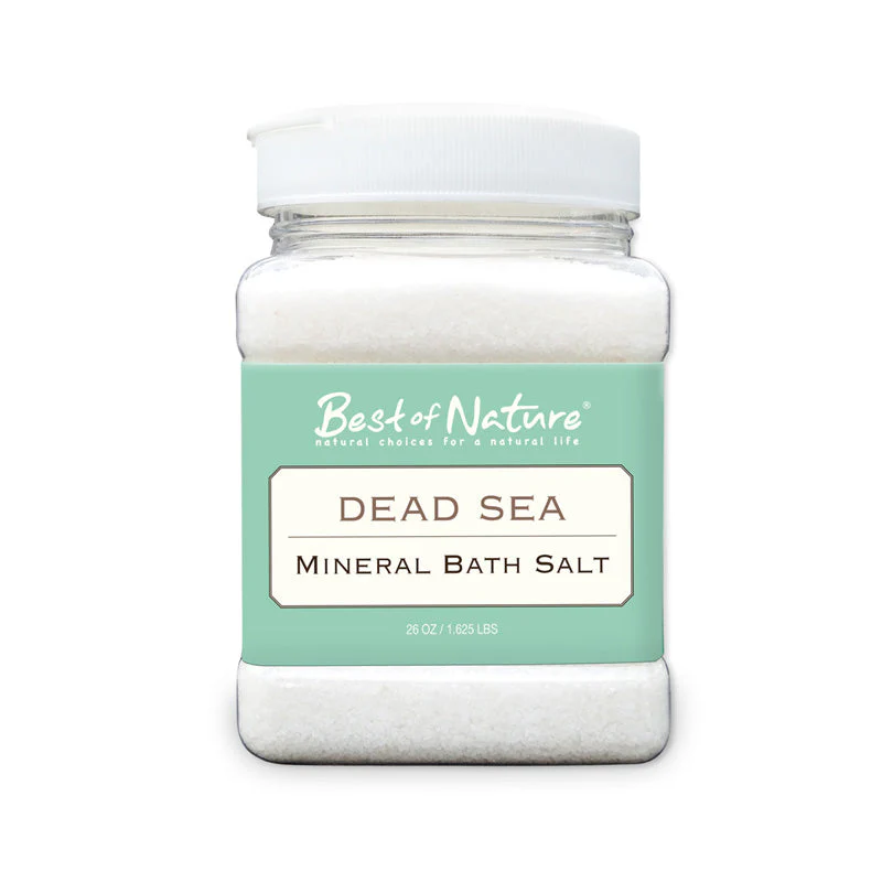 A bag of Best of Nature Premium Dead Sea Mineral Bath Salt, showcasing its natural texture and purity.