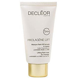 Decléor Lavender Fine Lifting Cream Mask in a sleek jar with lavender flowers in the background.