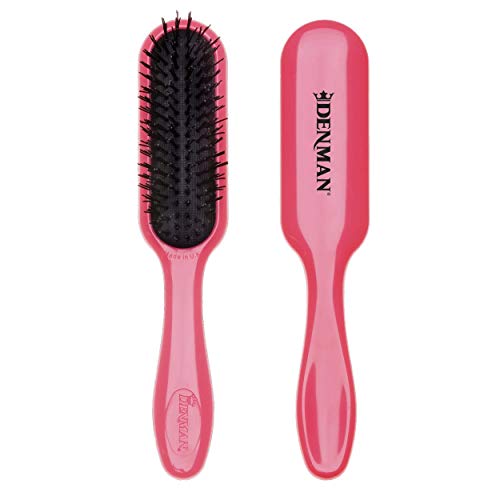 Denman Tangle Tamer Brush D90 in vibrant pink, designed for effortless detangling of all hair types.