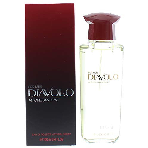 Antonio Banderas Diavolo For Men Eau de Toilette bottle with a sleek design, showcasing its bold and masculine essence.