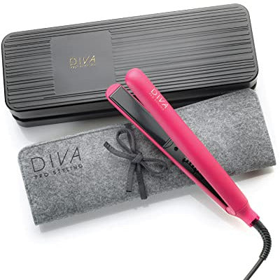 Diva Pro Styling Digital Straightener Styler in vibrant magenta color, showcasing its sleek design and digital controls.