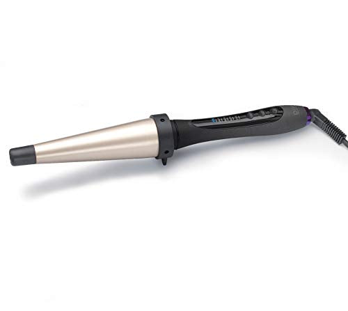 Diva Pro Styling Digital Wand with adjustable barrel sizes, showcasing its sleek design and digital controls.