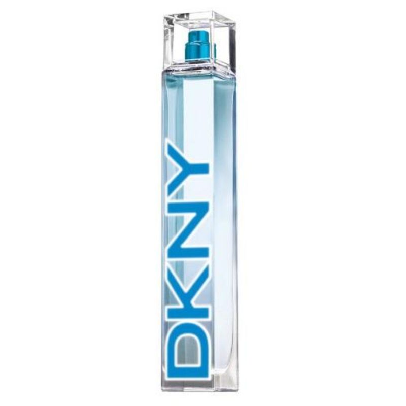 DKNY Men Summer 2016 Eau de Cologne bottle with a sleek design, showcasing a refreshing woody aquatic fragrance for men.