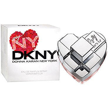 DKNY My NY Eau de Parfum bottle with vibrant pink design, reflecting New York City style.