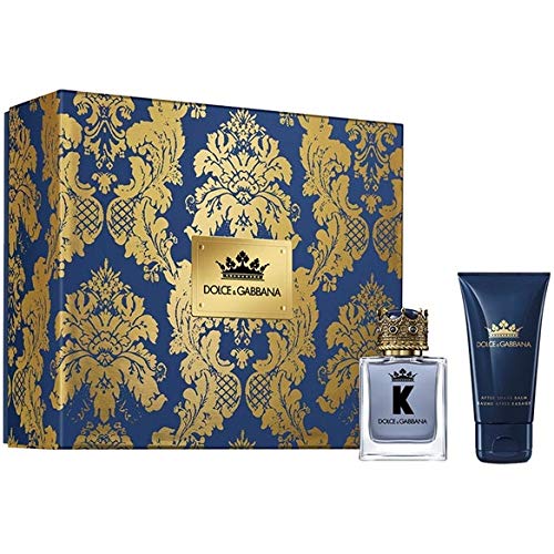 Dolce & Gabbana K Gift Set featuring 50ml EDT and 50ml Aftershave Balm in elegant packaging.