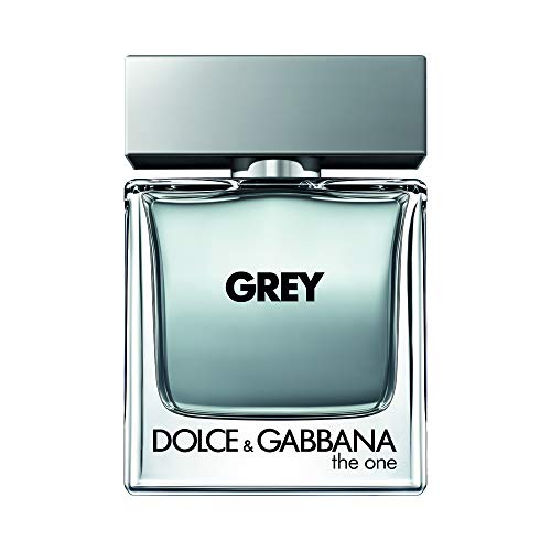 Dolce & Gabbana The One Grey Eau de Toilette bottle with a sleek design, showcasing its elegant packaging and vibrant fragrance.