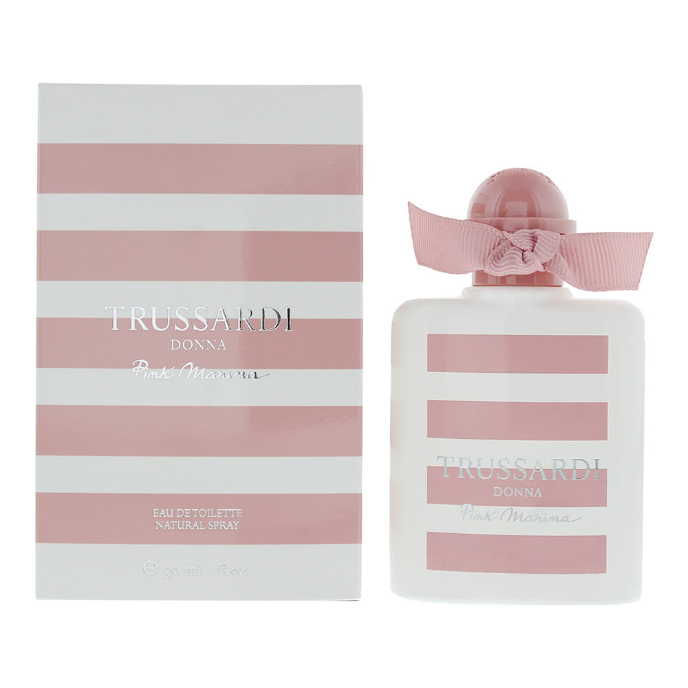 Trussardi Donna Pink Marina Eau de Toilette in an elegant pink bottle, showcasing its luxurious design.