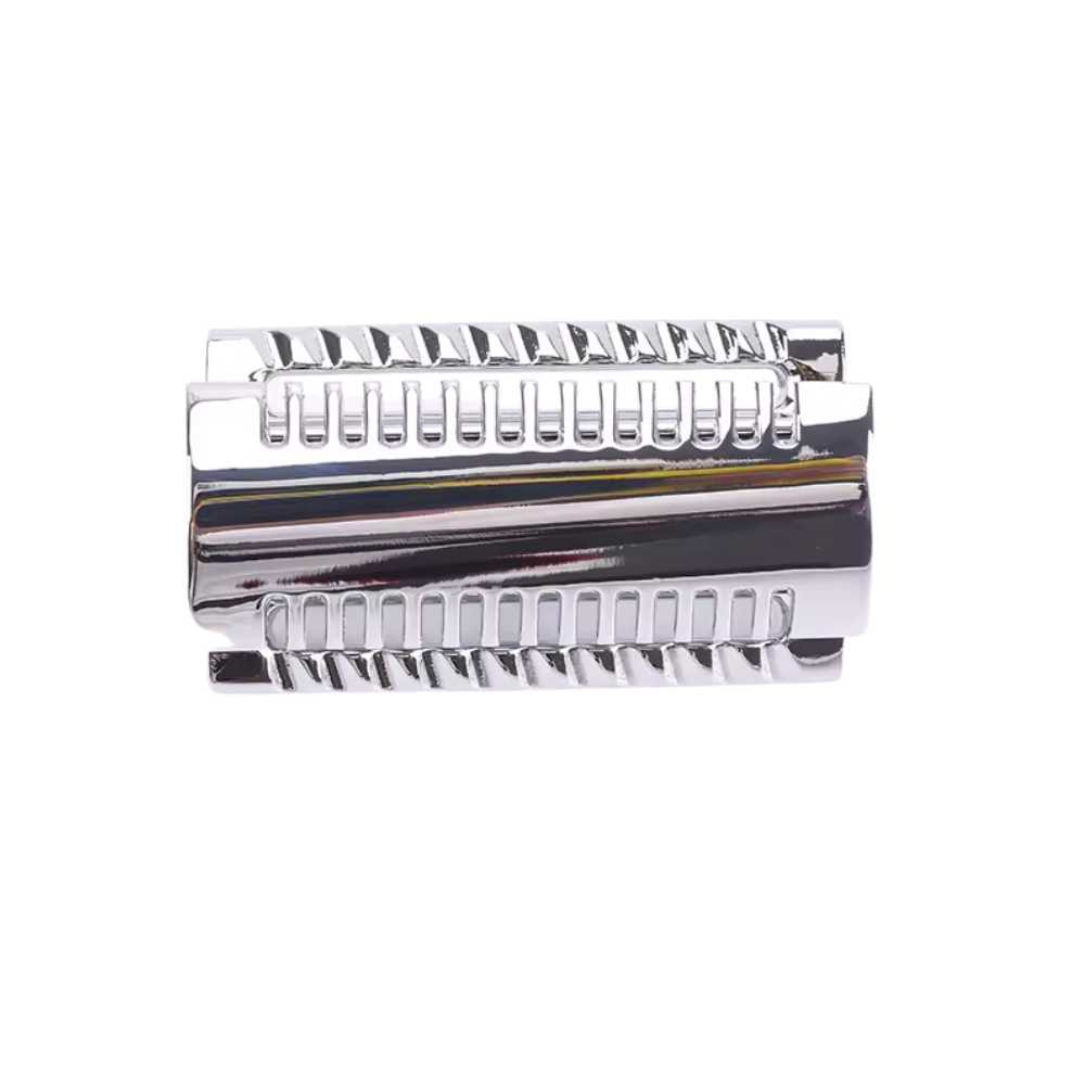 Double-sided safety razor head replacements featuring Open Comb and Slant Style designs for a superior shaving experience.