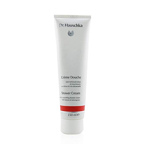 Dr. Hauschka Nourishing Shower Cream in a sleek tube, showcasing its natural ingredients and luxurious texture.