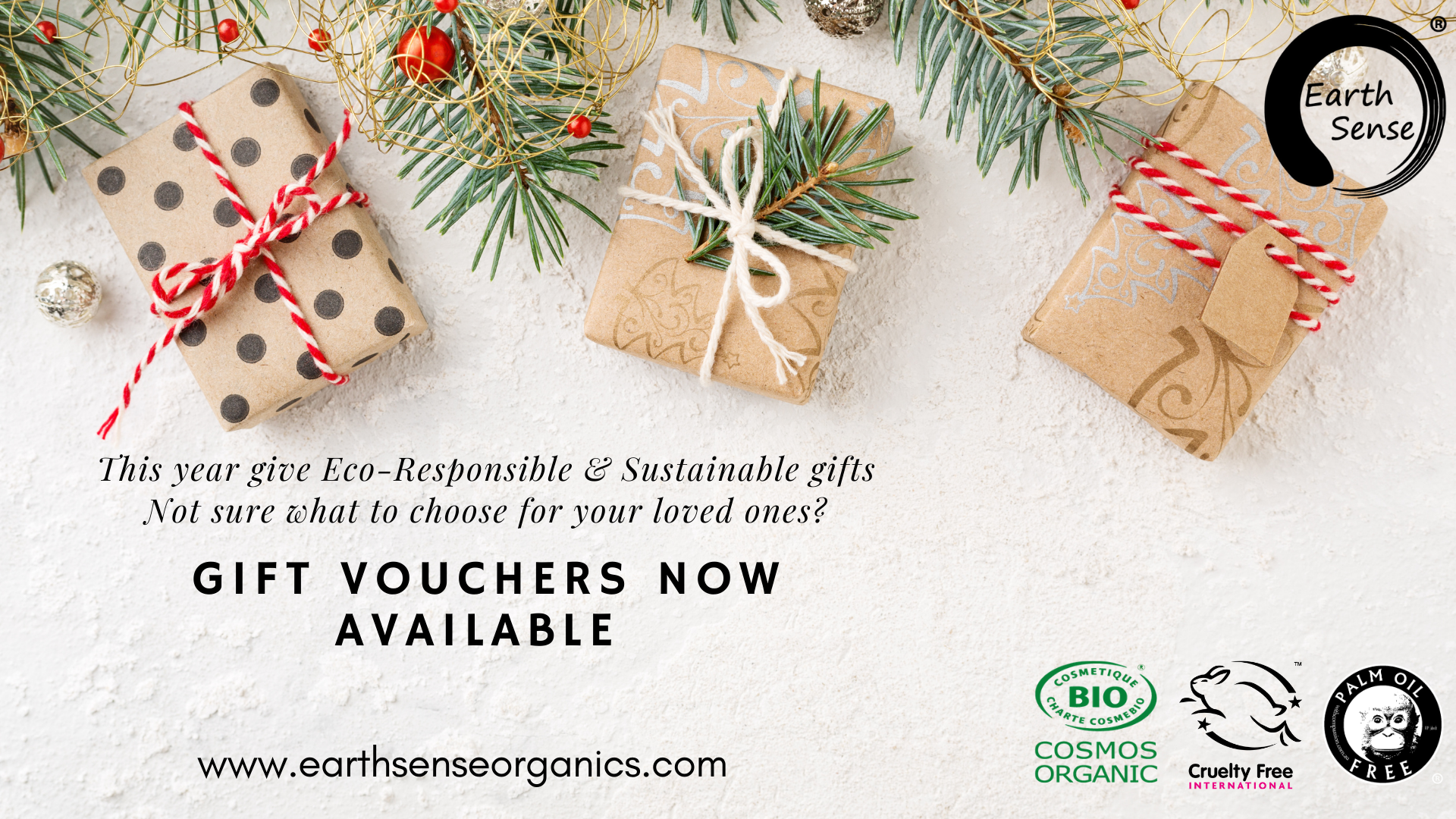 Earth Sense Organics Gift Card featuring natural and handmade product options, perfect for gifting.