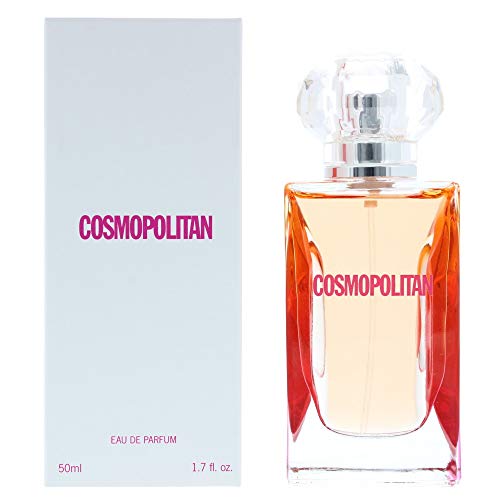 A stylish bottle of Cosmopolitan Eau de Parfum with elegant design, showcasing its luxurious fragrance.