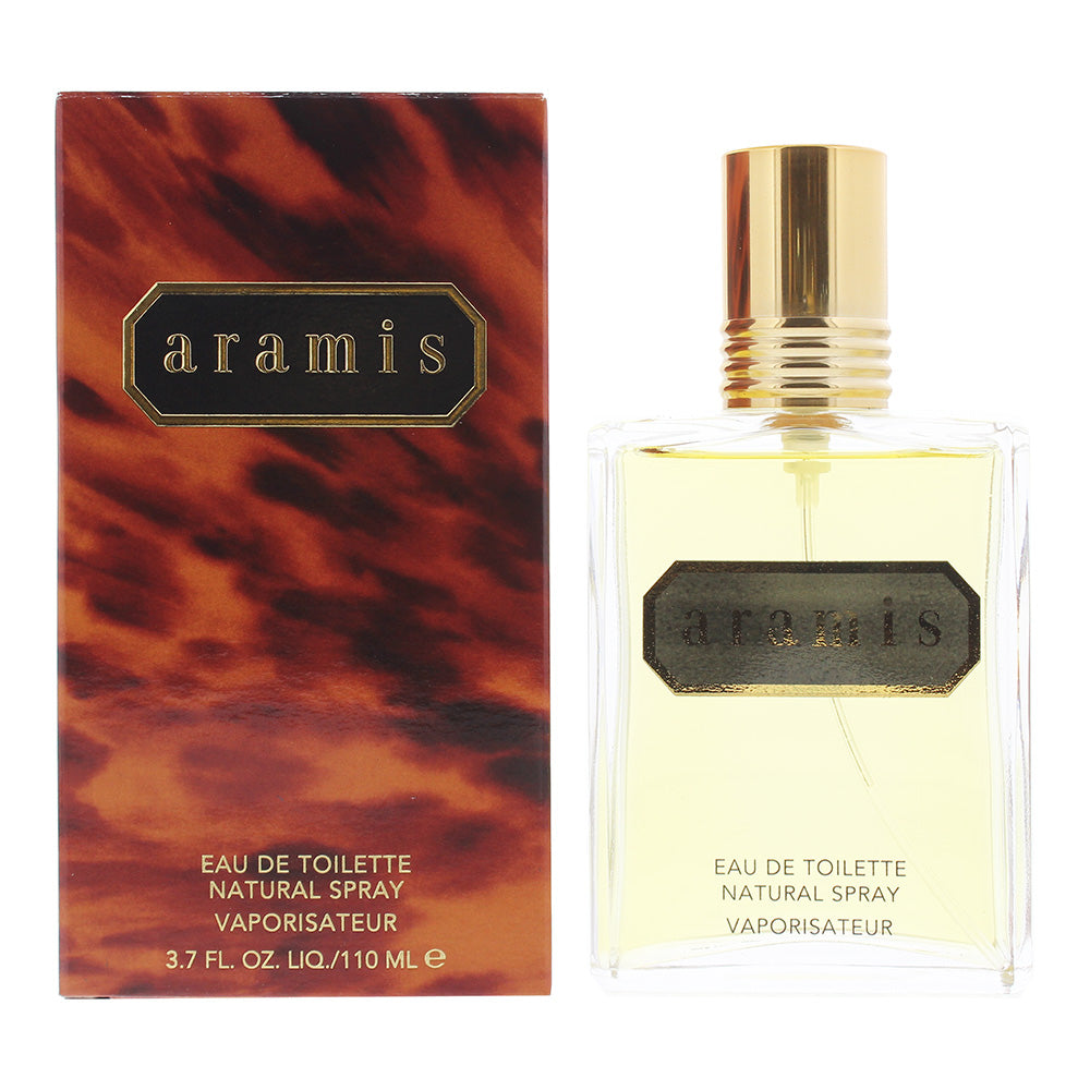 Aramis Eau de Toilette for men, showcasing its classic bottle design and elegant packaging.