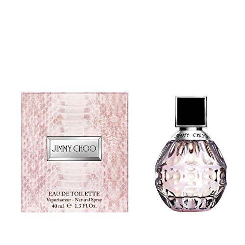 Elegant bottle of Jimmy Choo Eau de Toilette with floral and fruity notes.