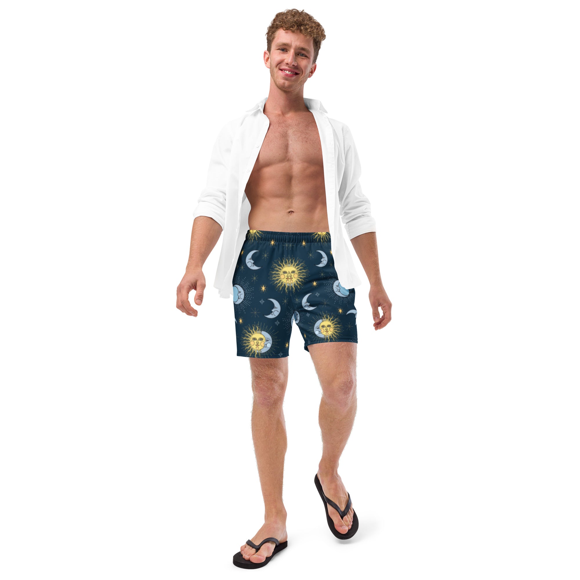 Eilian men's swim trunks featuring quick-drying fabric, multiple pockets, and a silky inner liner, perfect for summer activities.