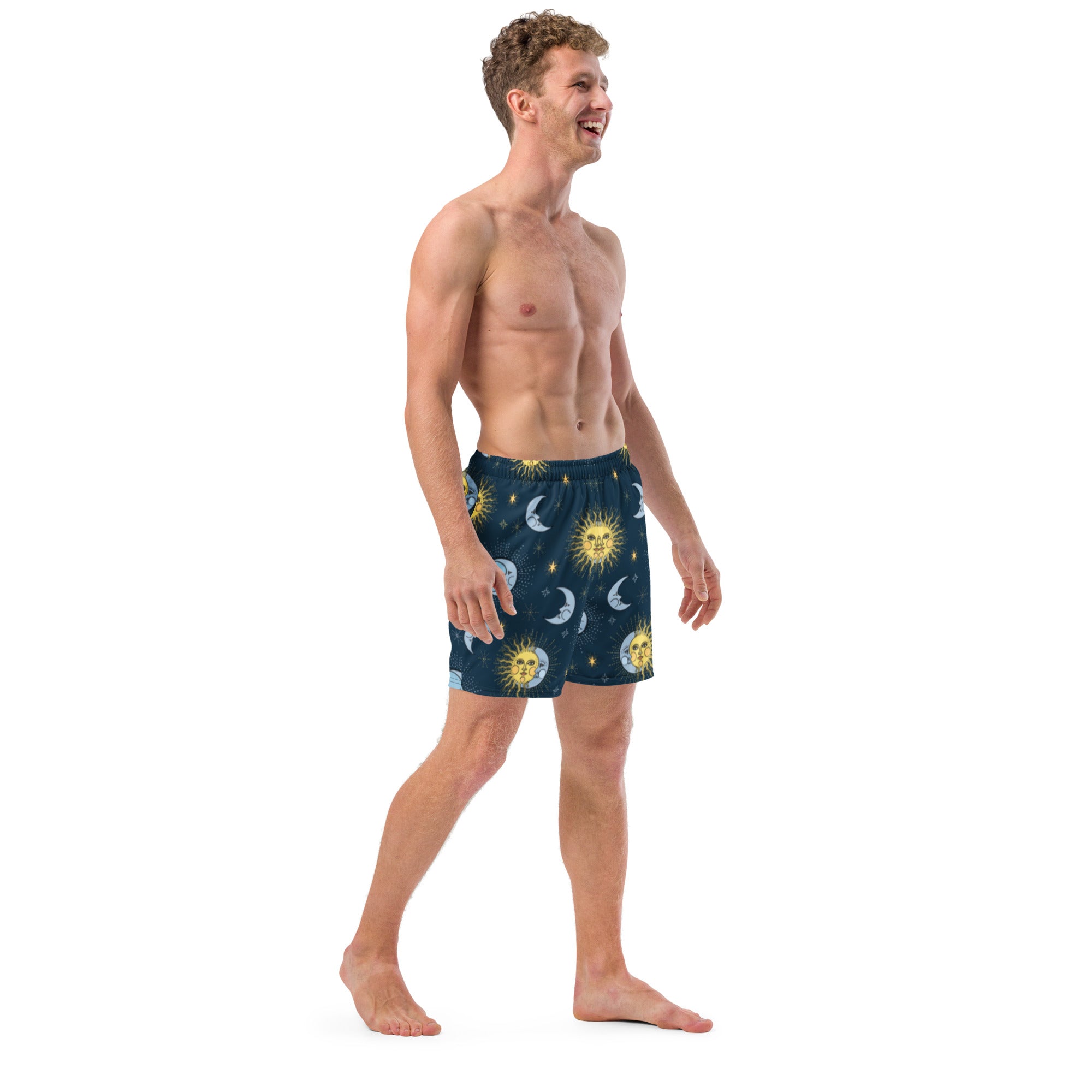 Eilian men's swim trunks featuring quick-drying fabric, multiple pockets, and a silky inner liner, perfect for summer activities.