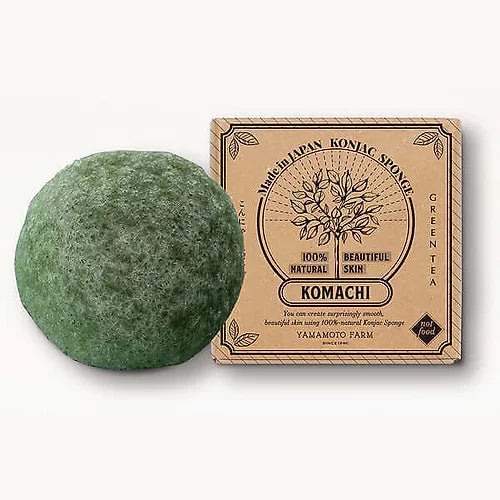 Éponge nettoyante Konjac BIO au Matcha, douce et naturelle, idéale pour un nettoyage en profondeur de la peau.